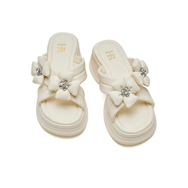 HR PU Polyurethane Abrasion Resistant Slide Slippers Women's Beige-2