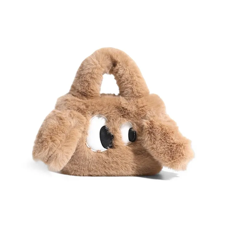CLEVER& KETCH Plush Handbag Regular Women's Ecru/Khaki-7