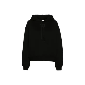 Alexander Wang Essential Terry Puff Paint Logo Hoodie Black