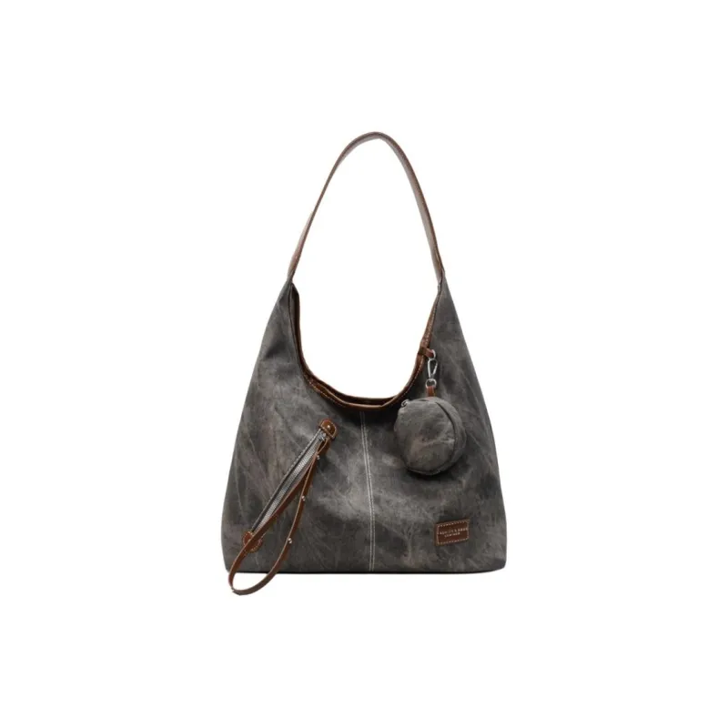 Versman Pu Shoulder Bag Women's Denim Blue/Dark Tea/Ecru-6