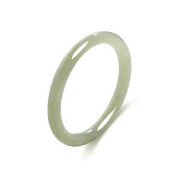 Golden Kite Bangles Pale Greenish White Jade Women's