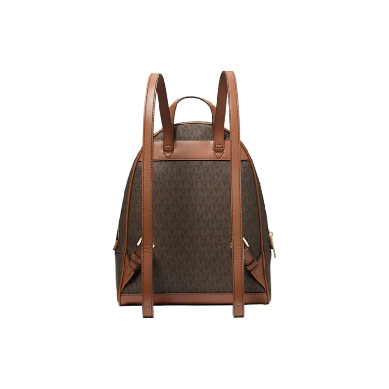 MICHAEL KORS Rhea Coated Canvas Backpack Medium Size Women's Brown-1
