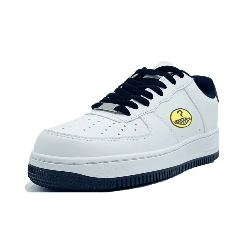 PAIN OR PLEASURE Low Top Skateboard Shoes Unisex Black White-1