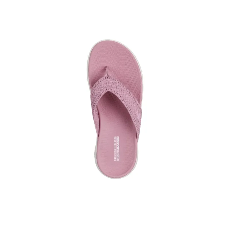 Skechers Go Walk Fle Slip Resistant Flip Flops Women's Pink Purple-3