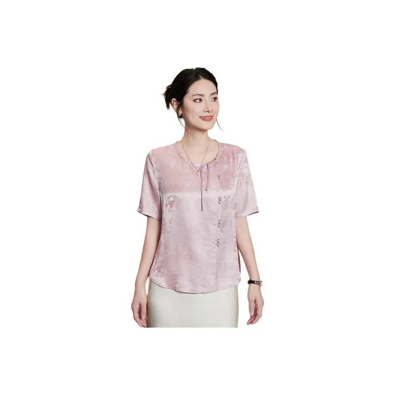 Yi Mengyuan Short Sleeved Silk Shirt Women's-6