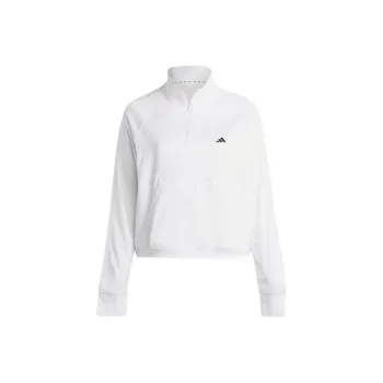 Adidas AEROREADY AEROREADY GAME & GO QUARTER-ZIP FLEECE TOP Sweatshirt Women's White
