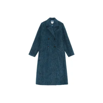 GANNI Brushed Double-breasted Coat