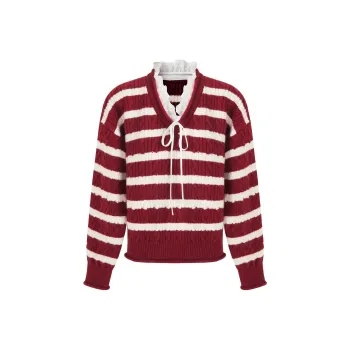 Fano Studios Knitwear Women's Red White Stripes