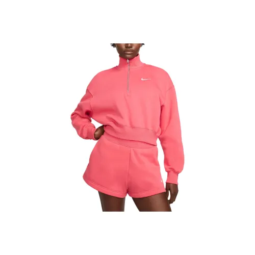 Nike Women's 1/2 Zip Cropped P-6 Women's Aster Pink