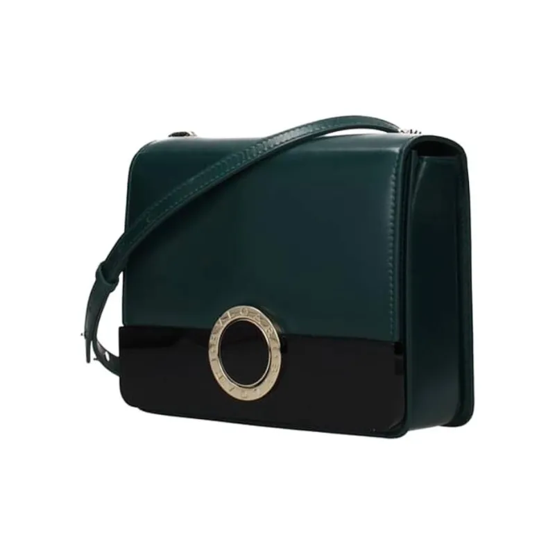 BVLGARI Leather Shoulder Bag Crossbody Bag Women's Green-1