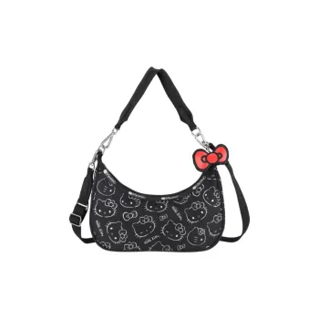Sanrio HELLO KITTY CO BRANDED Cute Patterned Print Handbag Regular Women's Black