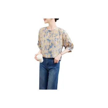 Yi Mengyuan Elbow Length Sleeved Silk Shirt Women's Image Color