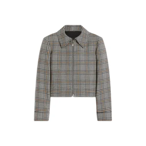 SCANLAN THEODORE Plaid Zip Jacket Jackets Coats Women's Black/White
