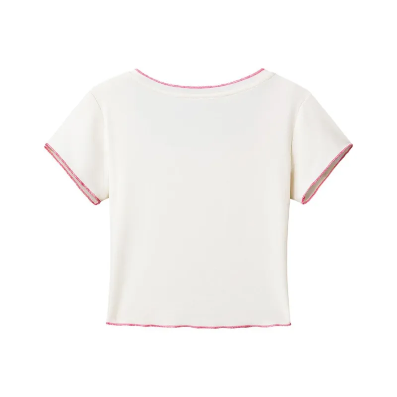 CCAABB T Shirts Women's IVX/Apricot , Consider 1 Size Up-1