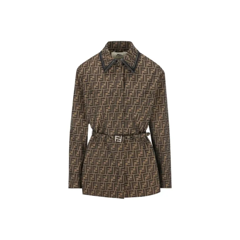FENDI Ff Jacquard Belted Waist Jacket-0
