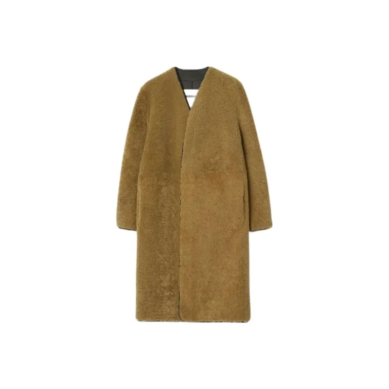 Burberry Collarless Shearling Maxi Coat-0