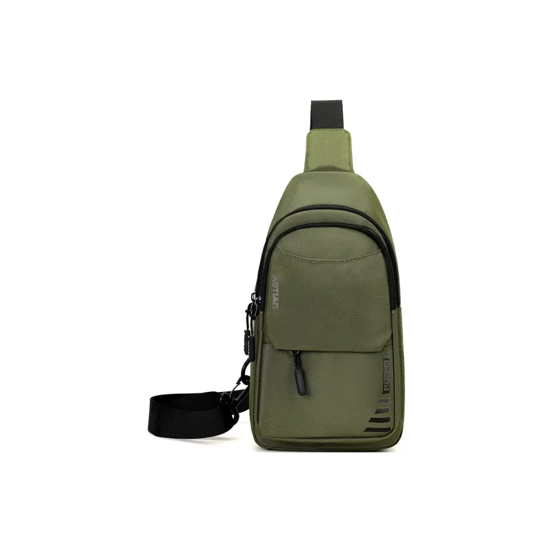 Single Warehouse Nylon One Shoulder Sling Bag Regular Men's Gray/Black/Army Green/Dark Blue-3