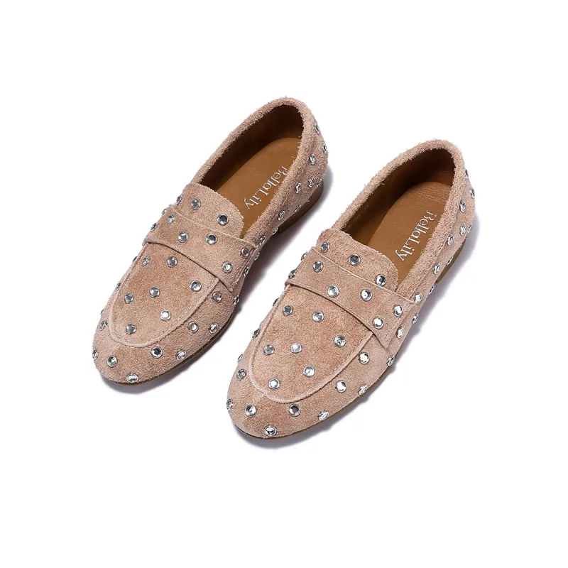 BELLALILY Loafers Women's Pink, Coffee-6