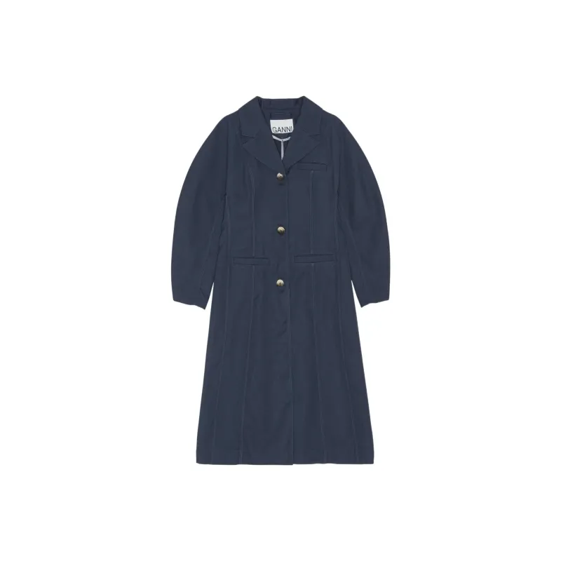 GANNI Coats Women's Blue-0
