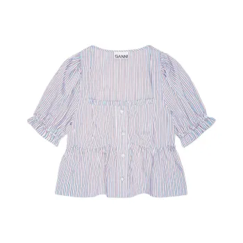 GANNI Striped Blouse