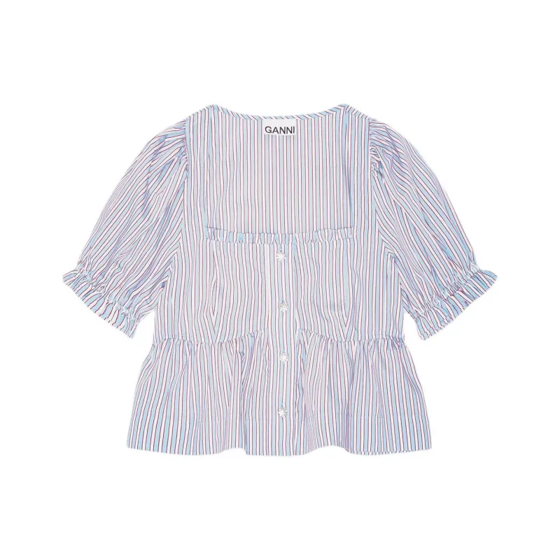 GANNI Striped Blouse-0