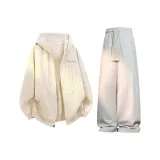Apricot Sweatshirt+Light Heather Gray Casual Pants