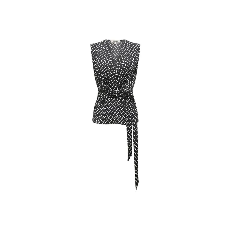 DVF Diane Von Furstenberg Rachael Graphic-print Wrap Top-0