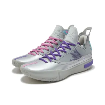 361° Joker 1 GT Basketball Shoes Men Mid Top Silver White/Wild Rose