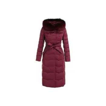 QIAOWANNI Down Jacket Women's Deep Garnet Red