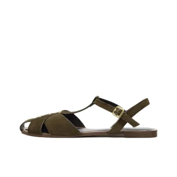 ZARA Roman Sandals 1.5cm Women's Khaki Green