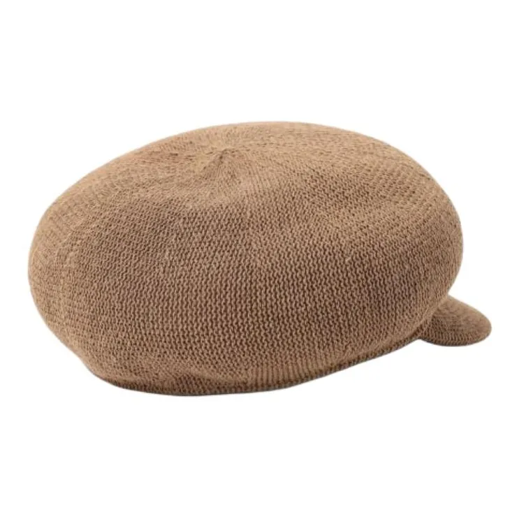 Beams Rayon, Polyester, Cotton Recycled Fiber Berets Kids' Brown-1