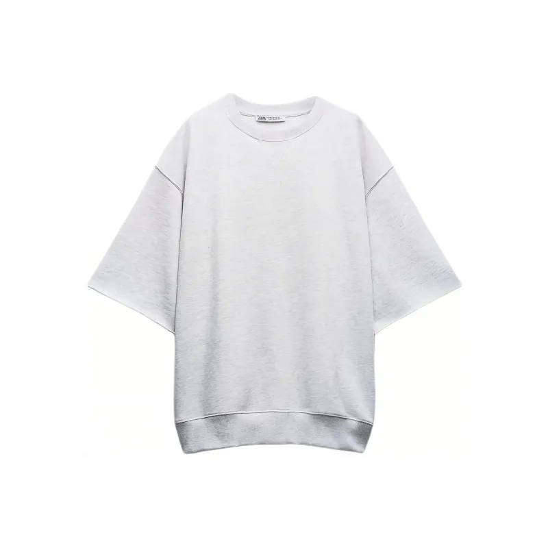 ZARA Sweatshirt Women's Zebra Print Gray-0