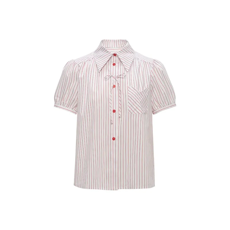 KING PRINCE Shirt Women's Red Stripes-0