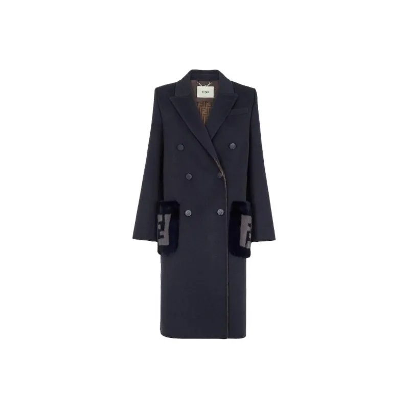 FENDI Coats Women's Blue-0