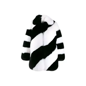 SAINT LAURENT Coats Women's Black White