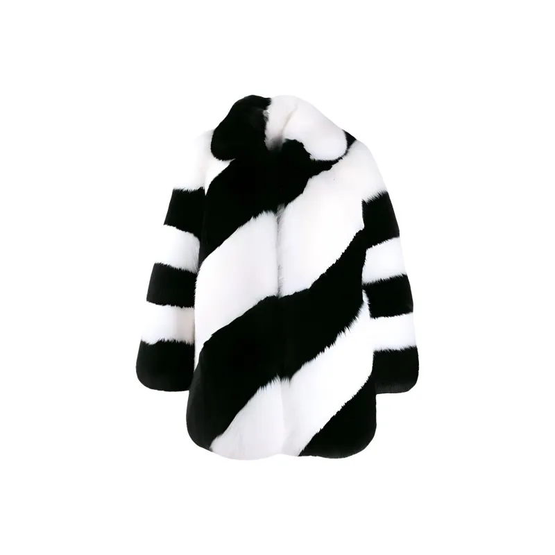 SAINT LAURENT Coats Women's Black White-0