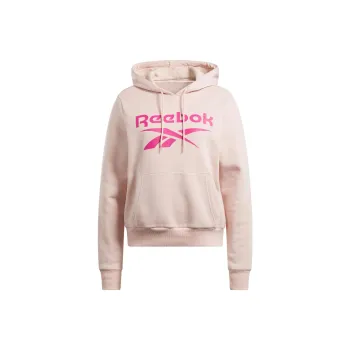Reebok Identity Big Logo Fleece Hoodie Sweatshirt Women's Light Pink