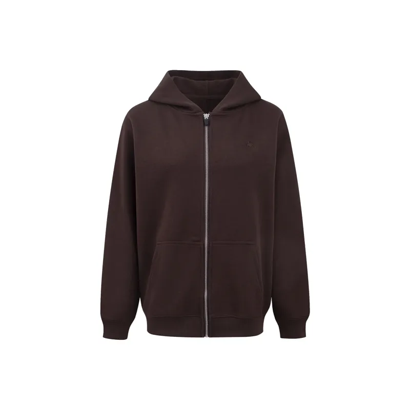 Ariseism Hooded Zip Closure Sweatshirt Coat Fall And Winter New Arrival Loose Fit Cardigan Top Women's-4