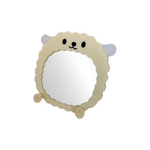 JIXUAN Cartoon Lamb Portable Cute Desktop Vanity Make Up Mirrors