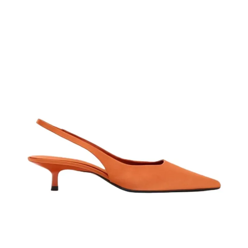 ZARA Slim Heel High Heels 5cm Women's Orange-1