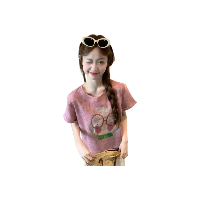 Mu Xiao Xin T Shirts Women's Pink Purple-1