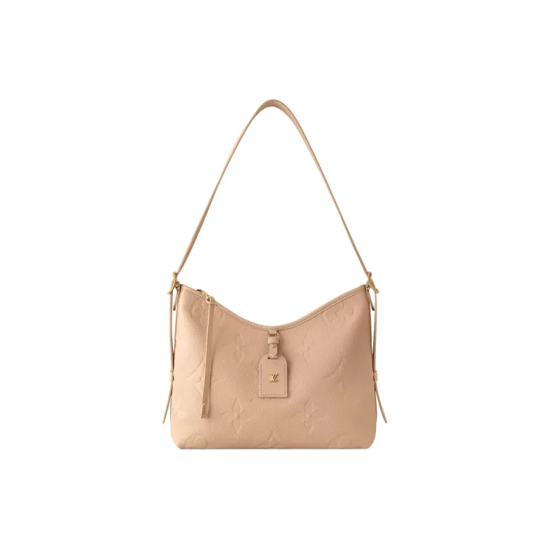 LOUIS VUITTON Carryall Grain Cow Leather Shoulder Bag Trumpets Women's Sand-0