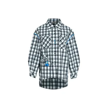 BBLLUUEE Shirt Women's Black White Plaid