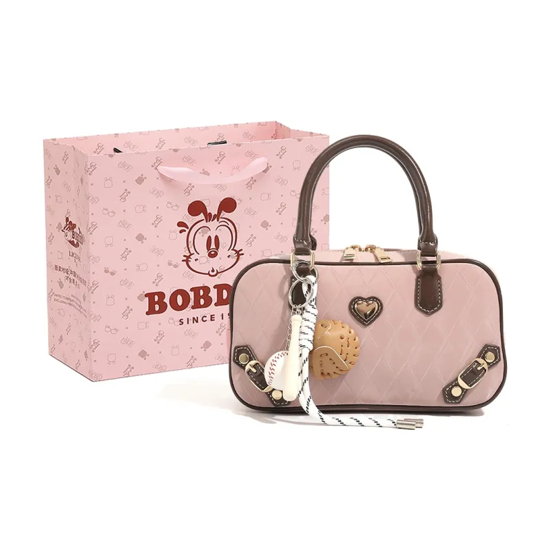 BOBDOG PU Shoulder Bag, Handbag Small Size Women's Pink-0