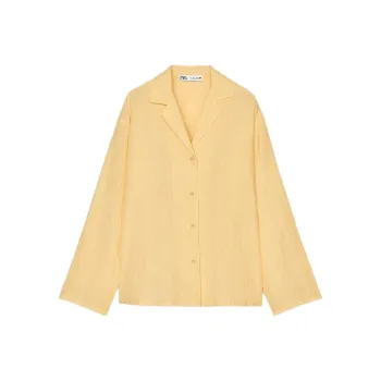 ZARA ZW Series Shirt Women's Light Yellow
