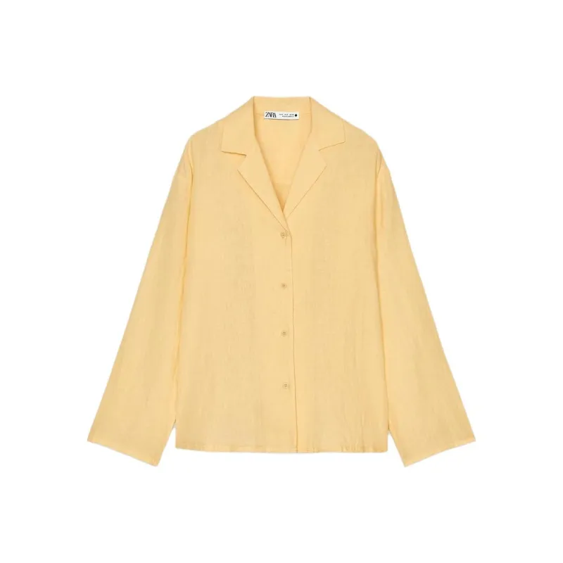 ZARA ZW Series Shirt Women's Light Yellow-0