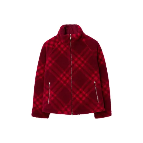 Burberry Checked Reversible Fleece Bomber Jacket