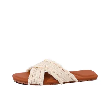 Barphil Slip Resistant Abrasion Resistant Slide Slippers Women's Tan