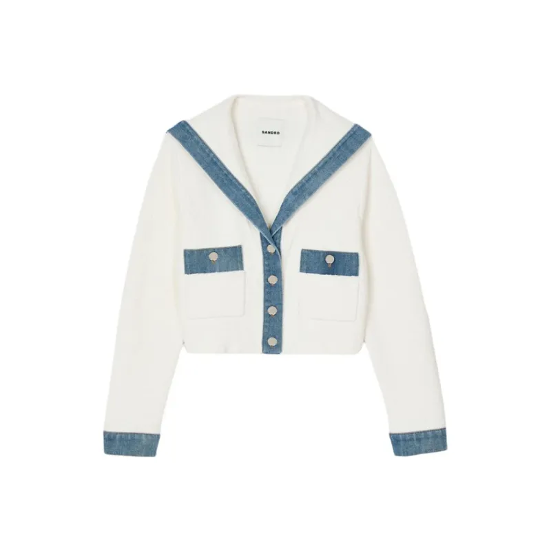 Sandro Denim trim Hoodie-0