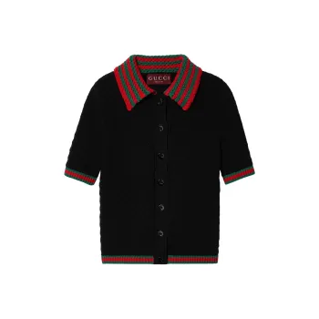 GUCCI Web trim Crochet knit Cardigan